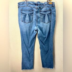 Seven7 Skinny Jeans Plus Size 28 Button Fly Raw Hem 46x27 Stretch Casual Logo